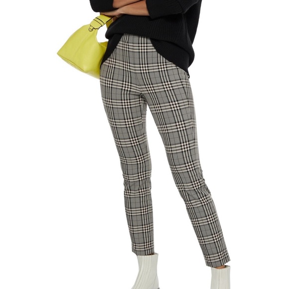 NEW Rag & Bone Woman Simone Cropped Checked Woven Skinny Pants Gray Size 4 - Picture 2 of 11